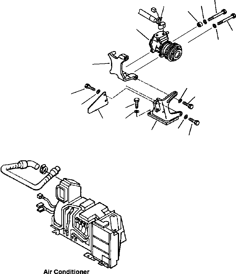 Схема запчастей Komatsu PC200LL-6 - FIG. K7-A КОНДИЦ. ВОЗДУХА - NIPPON DENSO - КОМПРЕССОР КОРПУС КАБИНА ОПЕРАТОРА И СИСТЕМА УПРАВЛЕНИЯ