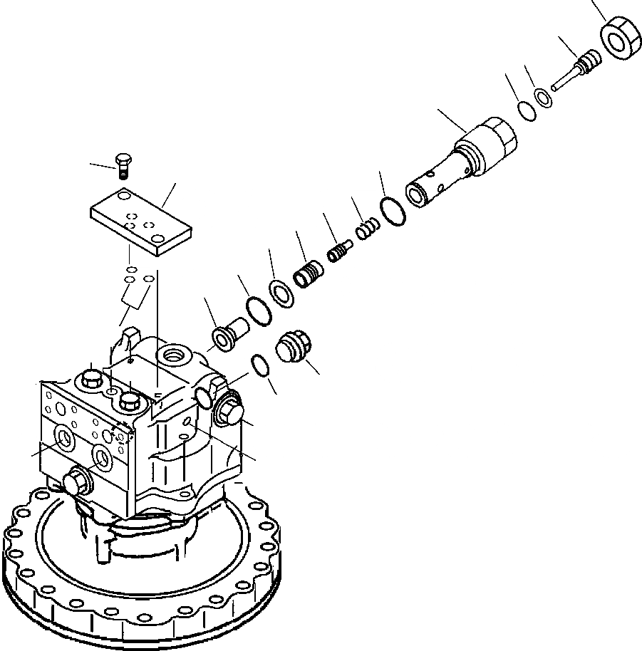 Схема запчастей Komatsu PC200LL-6 - FIG. N-A МОТОР ПОВОРОТА - РАЗГРУЗ. КЛАПАН ASSEMBLY ПОВОРОТН. КРУГ И КОМПОНЕНТЫ