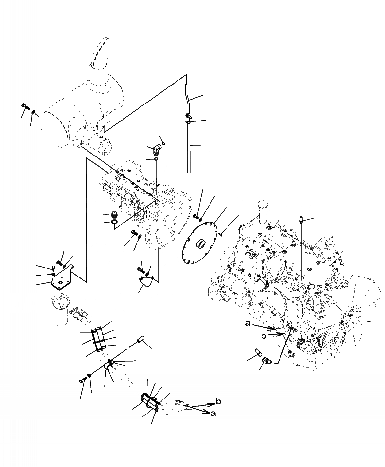 Схема запчастей Komatsu PC200LL-8 - B7-A ДЕМПФЕР И ТРУБЫ СОЕДИН-ЕS КОМПОНЕНТЫ ДВИГАТЕЛЯ