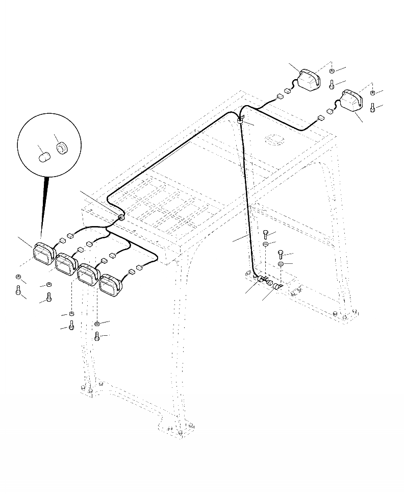 Схема запчастей Komatsu PC200LL-8 - E-A ЭЛЕКТРИКА ДОПОЛН. LIGHTS (, 8, И INCH RISER) ЭЛЕКТРИКА