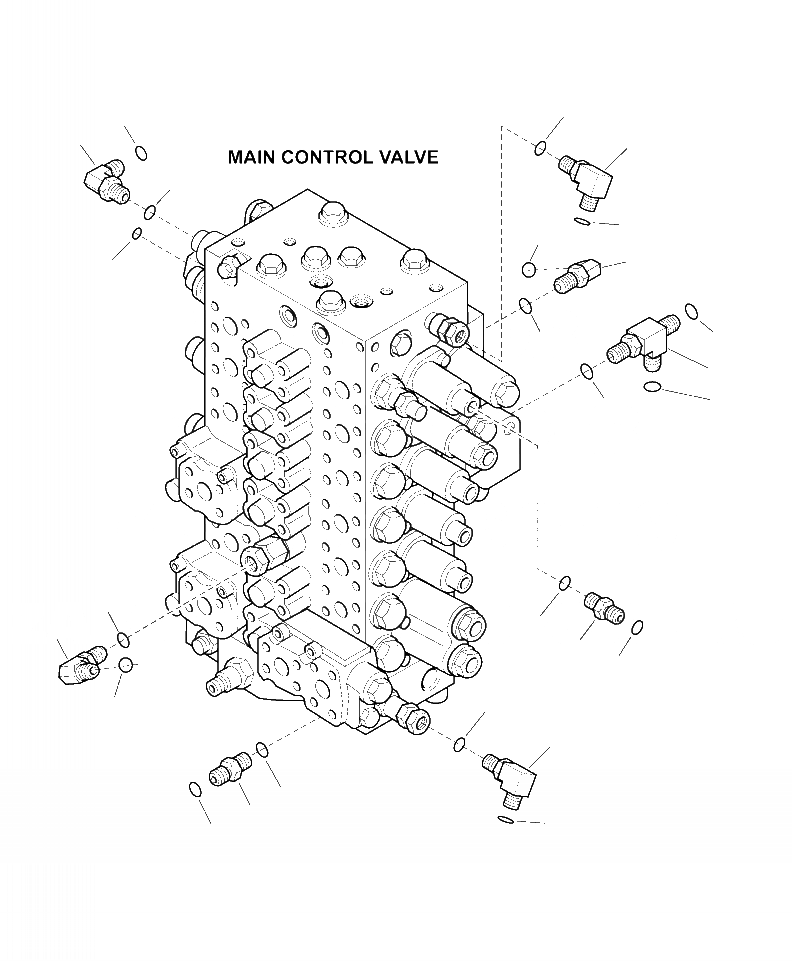 Схема запчастей Komatsu PC200LL-8 - H-A ОСНОВН. КЛАПАН ШЛАНГИ СОЕДИН-Е ГИДРАВЛИКА