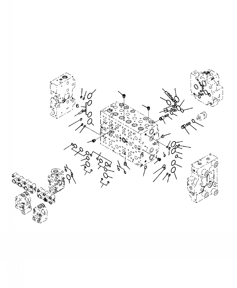Схема запчастей Komatsu PC200LL-8 - H-A ОСНОВН. КЛАПАН БЛОК О-КОЛЬЦОS ГИДРАВЛИКА