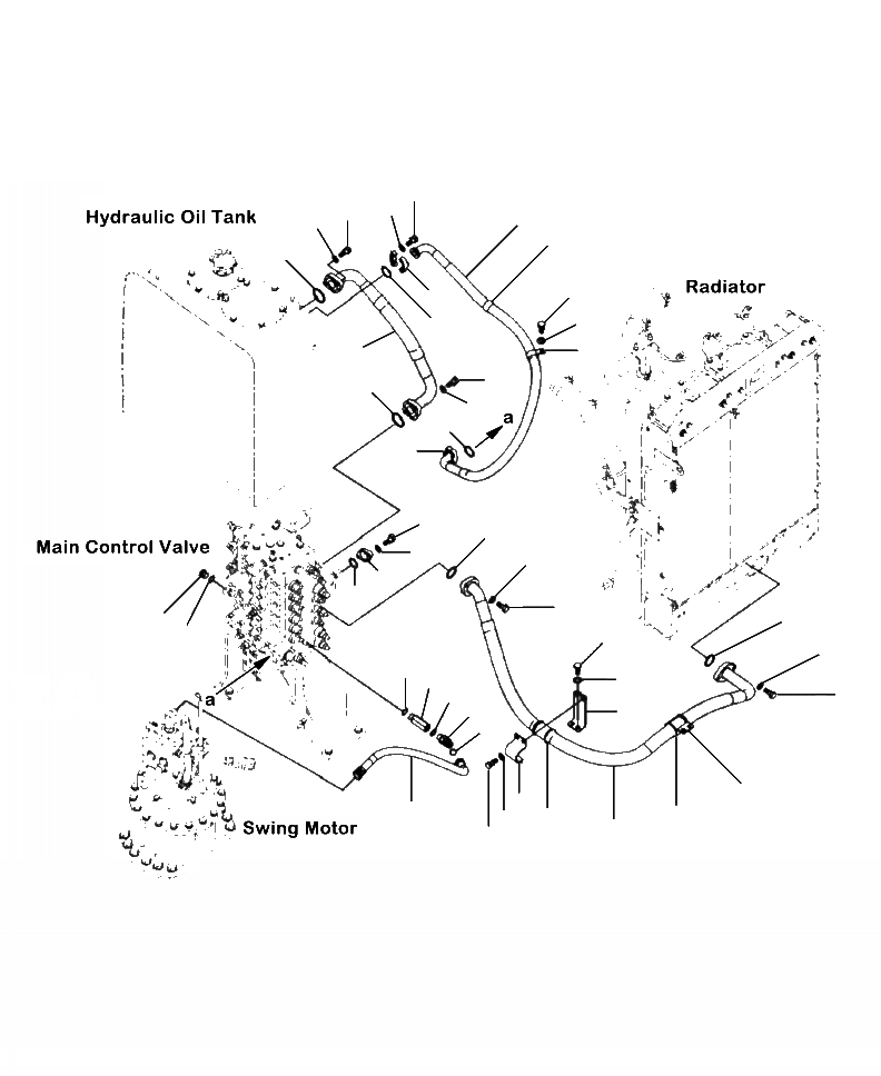 Схема запчастей Komatsu PC200LL-8 - H-A ГИДРОЛИНИЯ МАСЛООХЛАДИТЕЛЬ ВОЗВРАТ. ЛИНИЯ ГИДРАВЛИКА