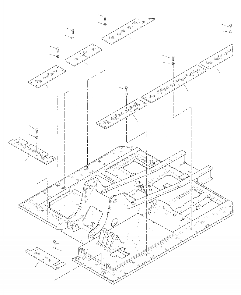 Схема запчастей Komatsu PC200LL-8 - J-A ОСНОВНАЯ РАМА WALKWAY NON-SKID ПЛАСТИНЫ ОСНОВНАЯ РАМА И ЕЕ ЧАСТИ