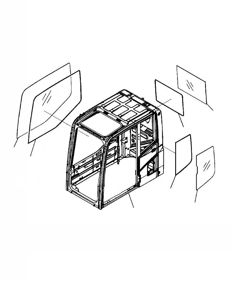 Схема запчастей Komatsu PC200LL-8 - K-D КАБИНА КАБИНА И ОКНА OPERATOR\XD S ОБСТАНОВКА И СИСТЕМА УПРАВЛЕНИЯ