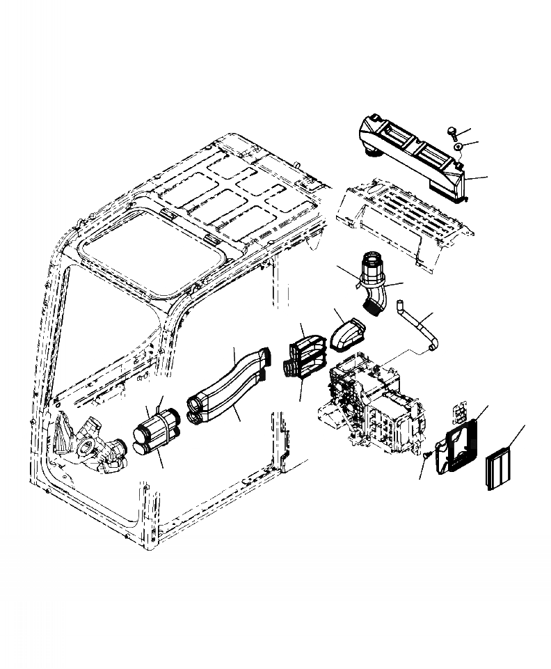 Схема запчастей Komatsu PC200LL-8 - K-D КАБИНА ВОЗДУХОВОД OPERATOR\XD S ОБСТАНОВКА И СИСТЕМА УПРАВЛЕНИЯ