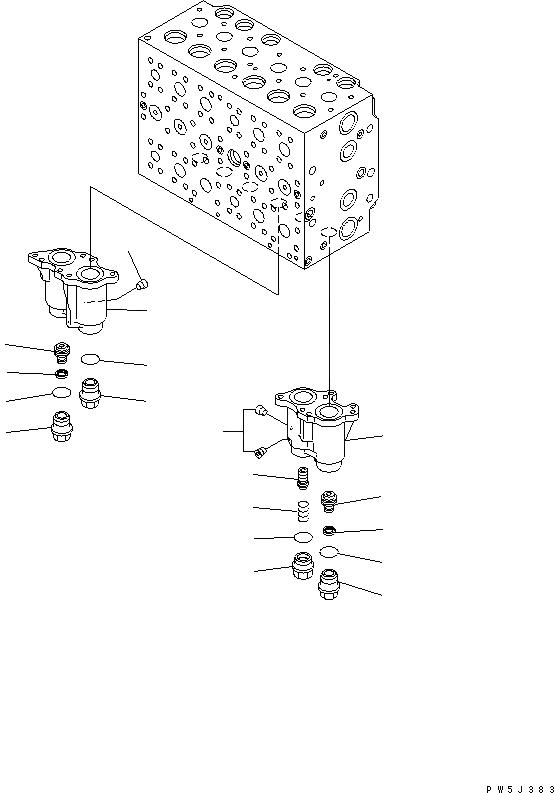 Схема запчастей Komatsu PC200LL-7L - ОСНОВН. КЛАПАН (СЕКЦ. КОРПУС) (/) ГИДРАВЛИКА