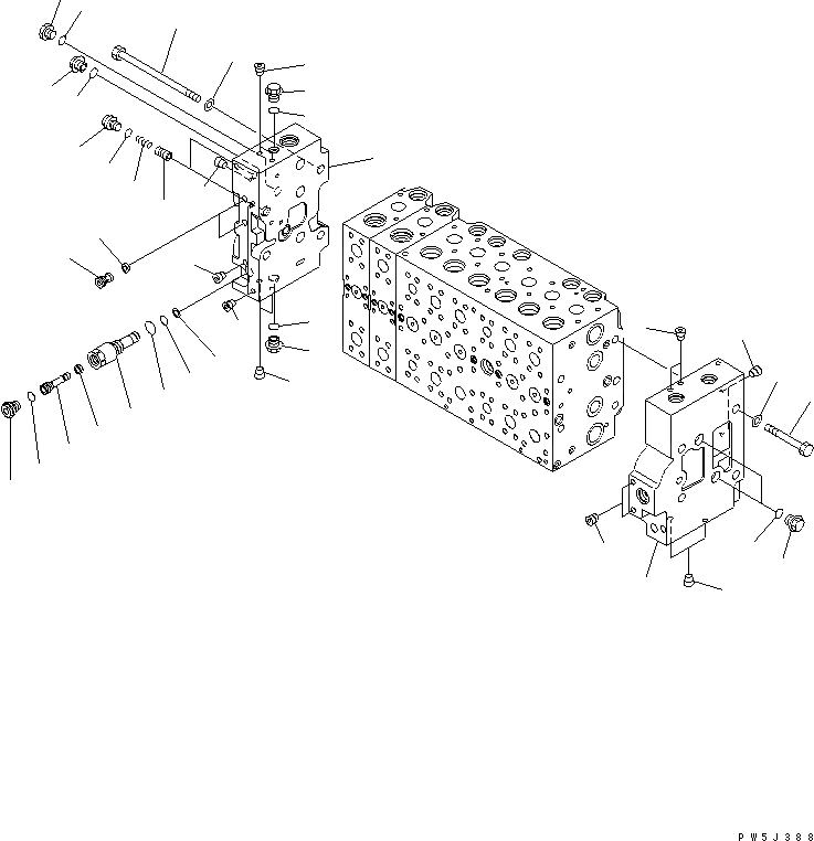 Схема запчастей Komatsu PC200LL-7L - ОСНОВН. КЛАПАН (END COVER) ГИДРАВЛИКА