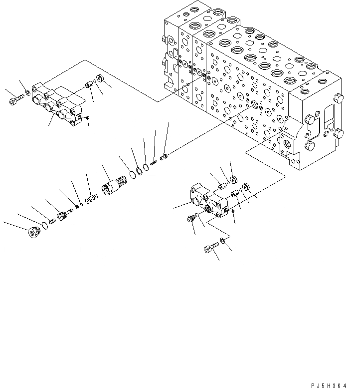 Схема запчастей Komatsu PC200LL-7L - ОСНОВН. КЛАПАН (LS DIVIDER КЛАПАН) ГИДРАВЛИКА