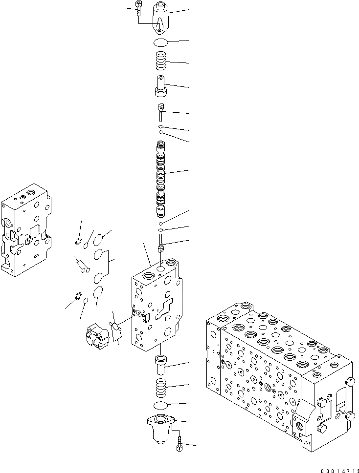 Схема запчастей Komatsu PC200LL-7L - ОСНОВН. КЛАПАН (8TH СЕКЦ. SERVICE) ГИДРАВЛИКА