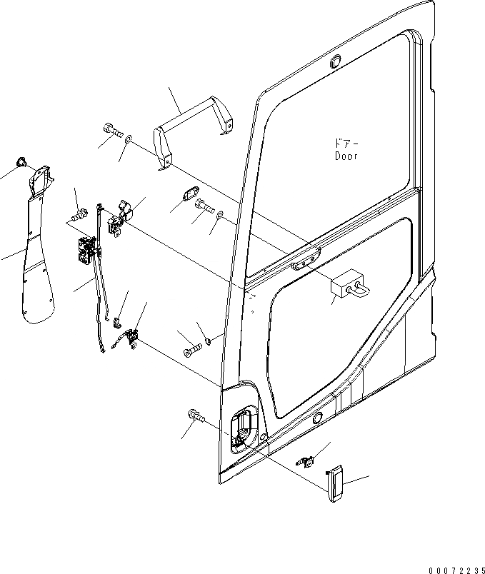 Схема запчастей Komatsu PC200LL-7L - КАБИНА (ЗАМОК ДВЕРИ) (NO ОКНА ЧАСТИ КОРПУСАS)(№A8-A877) КАБИНА ОПЕРАТОРА И СИСТЕМА УПРАВЛЕНИЯ