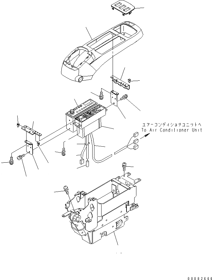 Схема запчастей Komatsu PC200LL-7L - ОСНОВН. КОНСТРУКЦИЯ (ЛЕВ.) (ВЕРХН. КОНСОЛЬ) (ВЫСОК. ЕМК. КОНДИЦ. ВОЗДУХА) КАБИНА ОПЕРАТОРА И СИСТЕМА УПРАВЛЕНИЯ