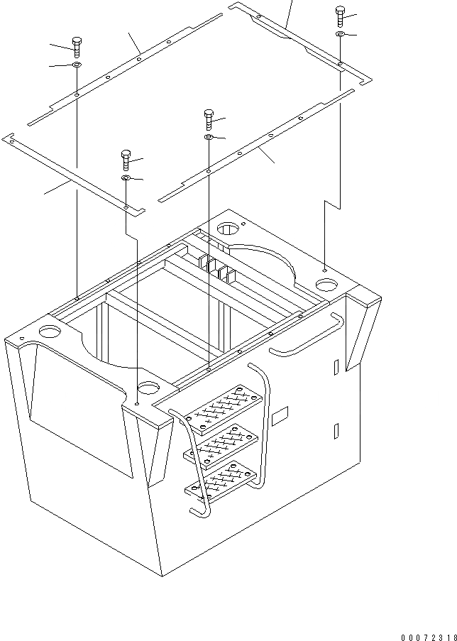 Схема запчастей Komatsu PC200LL-7L - КАБИНА (RISER ЮБКА ЧАСТИ КОРПУСА) ЧАСТИ КОРПУСА