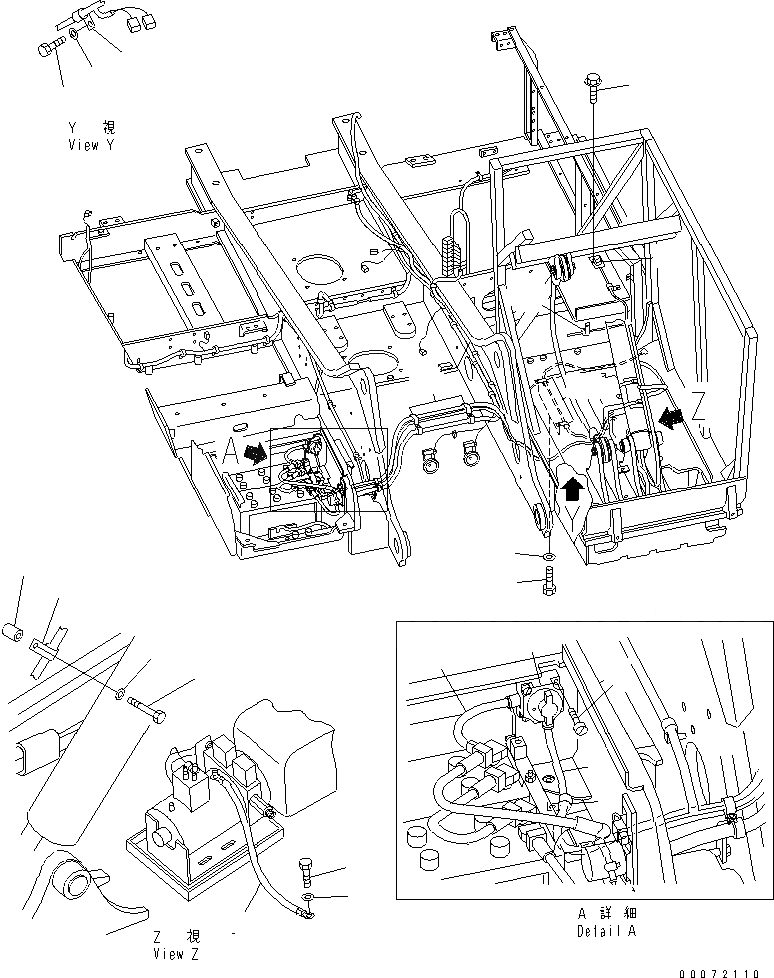 Схема запчастей Komatsu PC200LL-7L - КАБИНА (RISER ЭЛЕКТР.) (8/ INCH RISER) ЧАСТИ КОРПУСА