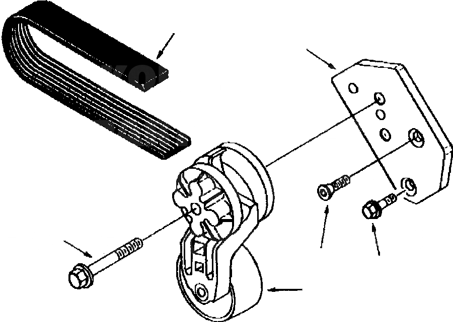 Схема запчастей Komatsu PC200Z-6LE - НАТЯЖИТЕЛЬ РЕМНЯ ДВИГАТЕЛЬ