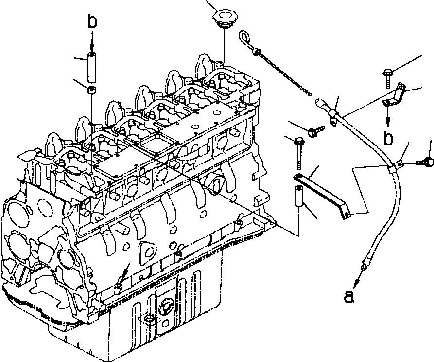 Схема запчастей Komatsu PC200Z-6LE - FIG NO. B7-A МАСЛЯНЫЙ ЩУП КОРПУС КОМПОНЕНТЫ ДВИГАТЕЛЯ