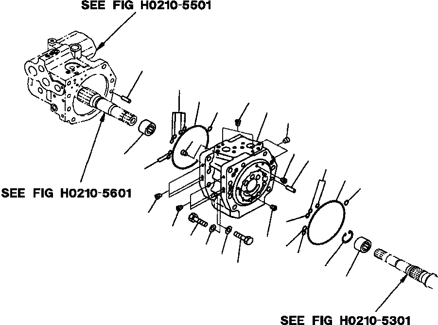 Схема запчастей Komatsu PC200Z-6LE - FIG NO. H- ОСНОВН. НАСОС END КРЫШКА ASSEMBLY ГИДРАВЛИКА