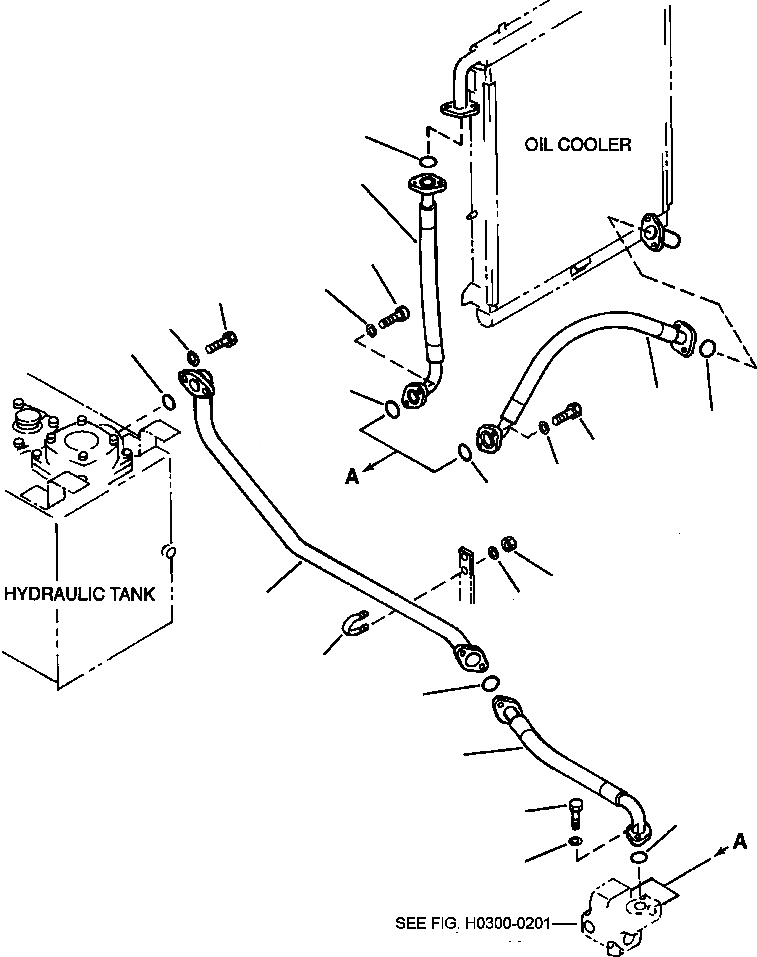 Схема запчастей Komatsu PC200Z-6LE - FIG NO. H- ГИДРОЛИНИЯ МАСЛООХЛАДИТЕЛЬ ГИДРАВЛИКА