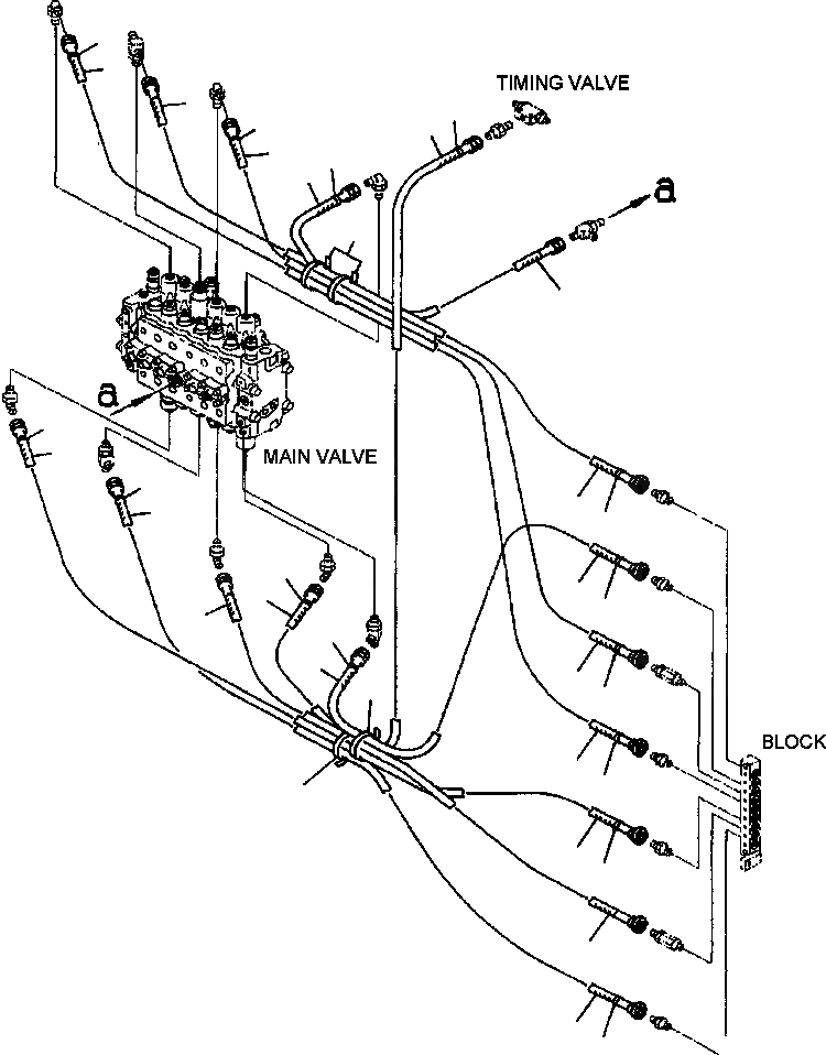 Схема запчастей Komatsu PC200Z-6LE - FIG NO. H8-A ГИДРОЛИНИЯ PPC ЛИНИИ (ПЕРЕКЛЮЧАТЕЛЬ БЛОК - ОСНОВН. КЛАПАН) ГИДРАВЛИКА