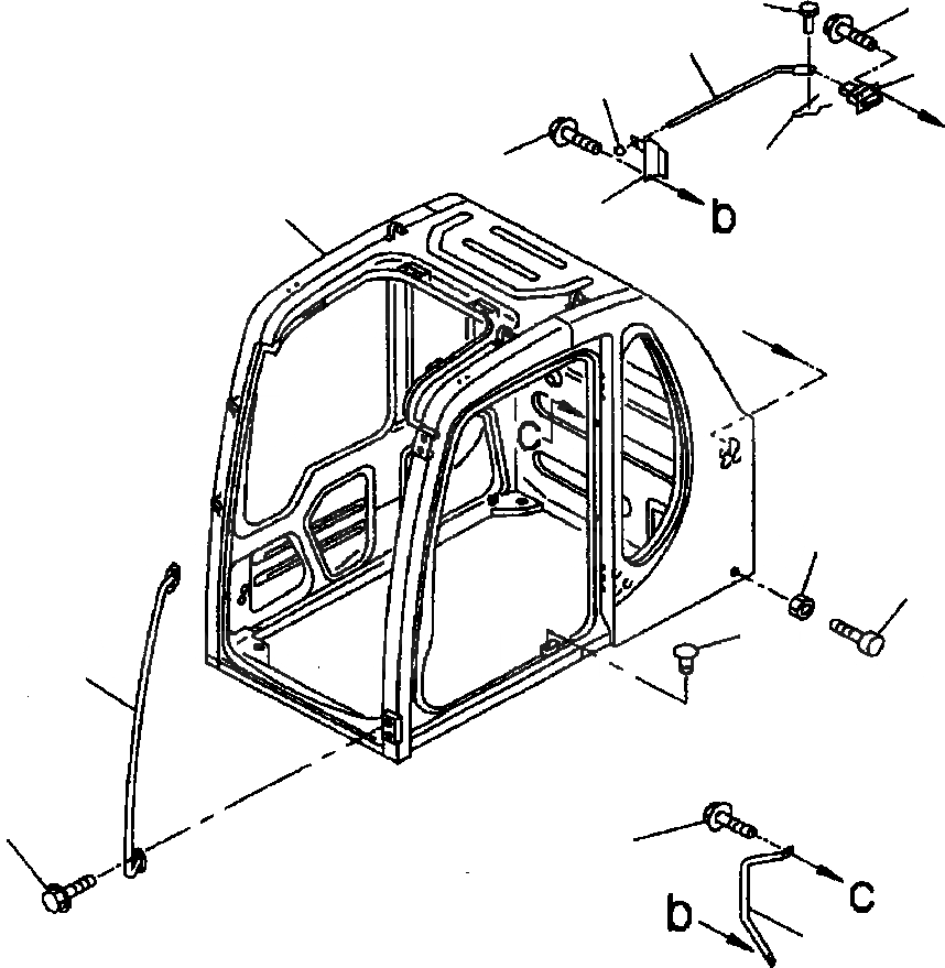 Схема запчастей Komatsu PC200Z-6LE - FIG NO. K-C КАБИНА КАБИНА, РУЧКА И ФИКСАТОР ОТКРЫТИЯ КАБИНА ОПЕРАТОРА И СИСТЕМА УПРАВЛЕНИЯ