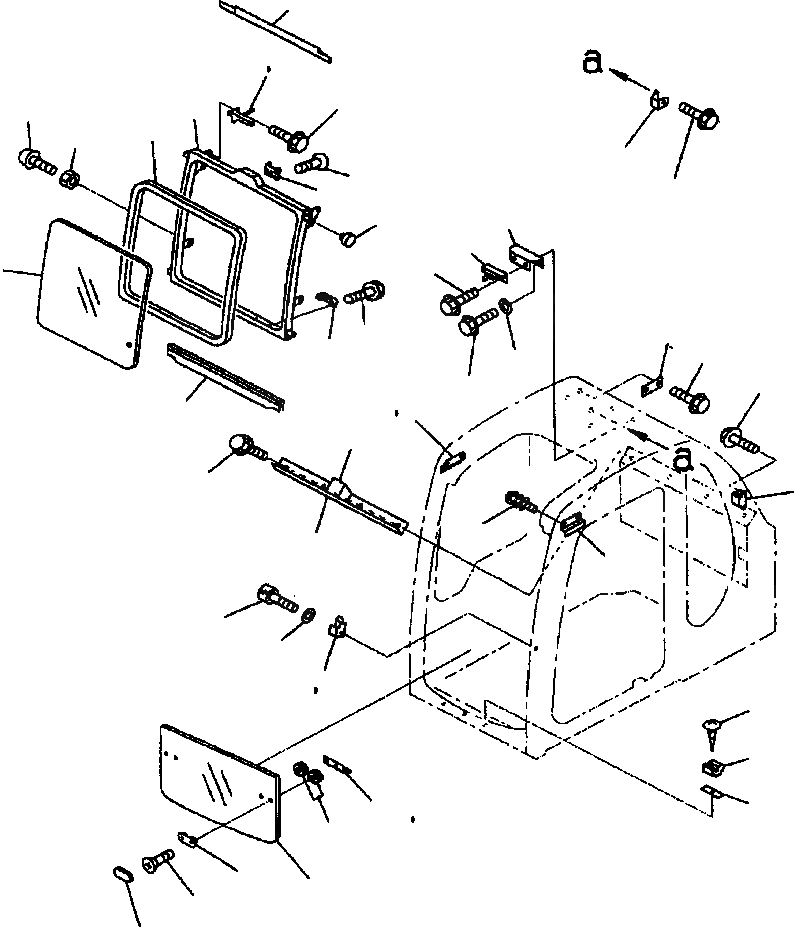 Схема запчастей Komatsu PC200Z-6LE - FIG NO. K-C КАБИНА ПЕРЕДН. ОКНА КАБИНА ОПЕРАТОРА И СИСТЕМА УПРАВЛЕНИЯ