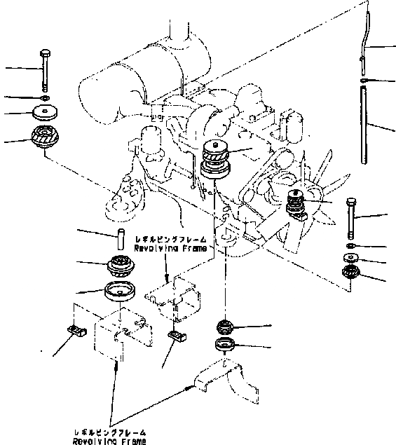 Схема запчастей Komatsu PC200-6B - КРЕПЛЕНИЕ ДВИГАТЕЛЯ КОМПОНЕНТЫ ДВИГАТЕЛЯ