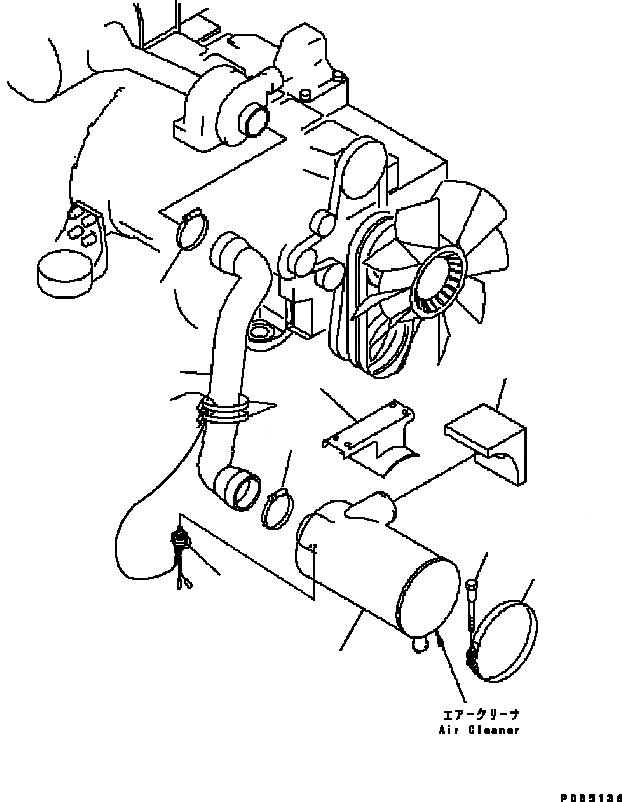 Схема запчастей Komatsu PC200-6B - СОЕДИНЕНИЯ ВОЗДУХООЧИСТИТЕЛЯ(ДЛЯ ДВОЙН. ЭЛЕМЕНТА) КОМПОНЕНТЫ ДВИГАТЕЛЯ