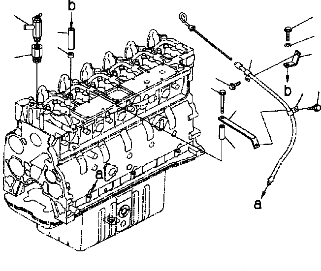 Схема запчастей Komatsu PC200-6B - МАСЛЯНЫЙ ЩУП КОРПУС (PC-B) КОМПОНЕНТЫ ДВИГАТЕЛЯ