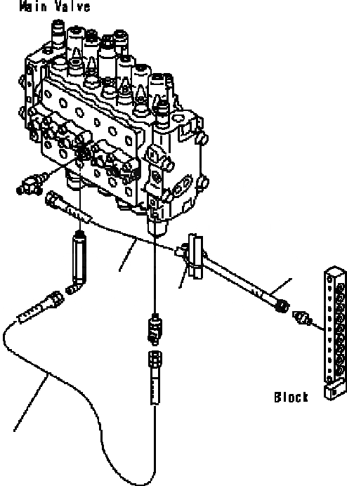 Схема запчастей Komatsu PC200-6B - ОСНОВН. ЛИНИЯ PPC (ШЛАНГИ ОСНОВН. КЛАПАН PPC) ГИДРАВЛИКА