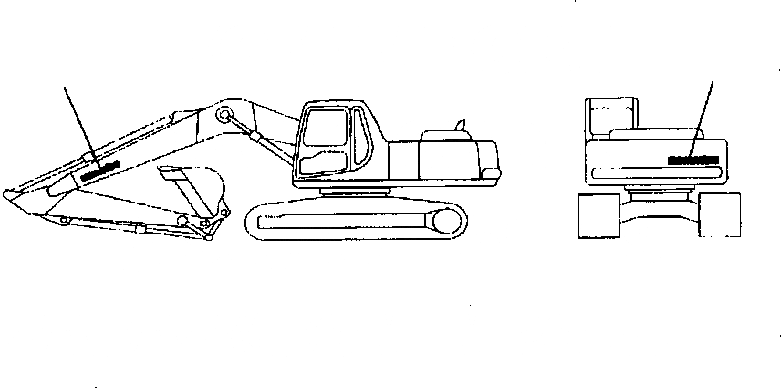 Схема запчастей Komatsu PC200-6B - ЛОГОТИП (KOMATSU) (БОЛЬШ.) (ОСНОВН.) МАРКИРОВКА