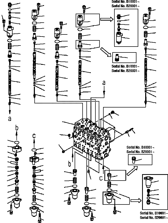 Схема запчастей Komatsu PC200-6B - ОСНОВН. КЛАПАН (-АКТУАТОР) (/) ОСНОВН. КОМПОНЕНТЫ И РЕМКОМПЛЕКТЫ