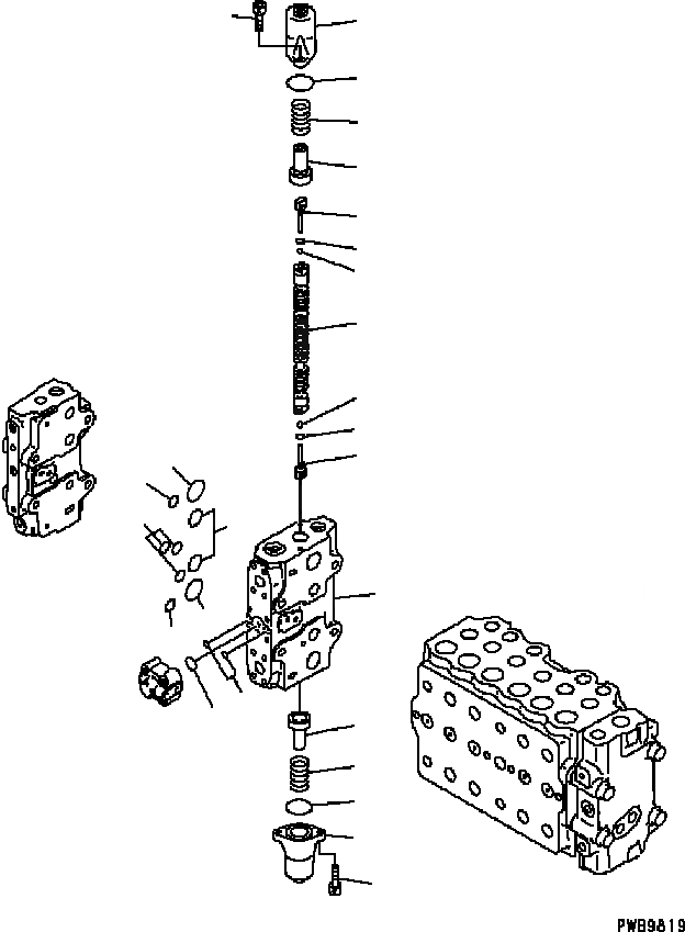Схема запчастей Komatsu PC200-6B - ОСНОВН. КЛАПАН (-АКТУАТОР) (/) ОСНОВН. КОМПОНЕНТЫ И РЕМКОМПЛЕКТЫ