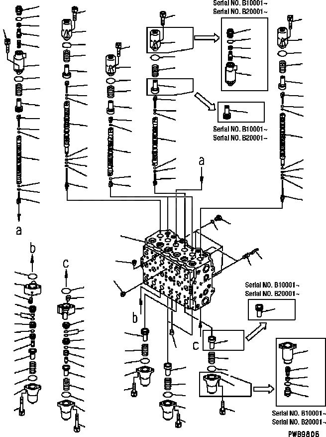 Схема запчастей Komatsu PC200-6B - ОСНОВН. КЛАПАН (-АКТУАТОР) (/) (ДЛЯ BLIND ЗАГЛУШКА OF БЕЗОПАСН.-ВСАСЫВ. СЕРВИСНЫЙ КЛАПАН) ОСНОВН. КОМПОНЕНТЫ И РЕМКОМПЛЕКТЫ