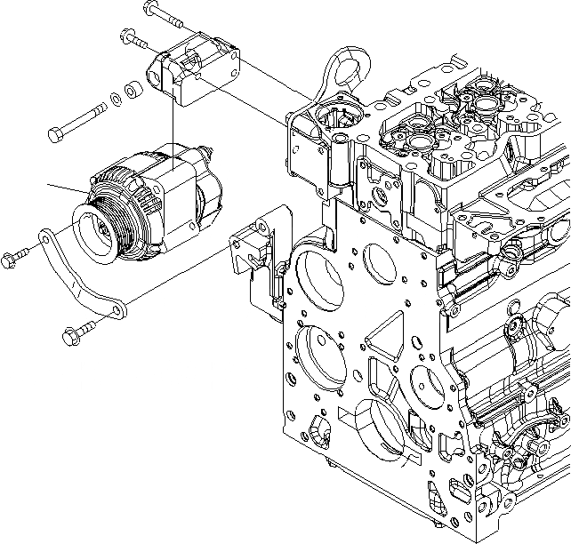 Схема запчастей Komatsu PC200-8 - ГЕНЕРАТОР (A) КОМПОНЕНТЫ ДВИГАТЕЛЯ