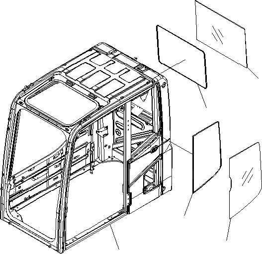 Схема запчастей Komatsu PC200-8 - КАБИНА (КАБИНА И ОКНА) (АНТИВАНДАЛЬН.) (ЛЕСОЗАГОТОВИТЕЛЬНАЯ ТЕХНИКА СПЕЦ-Я) КАБИНА ОПЕРАТОРА И СИСТЕМА УПРАВЛЕНИЯ