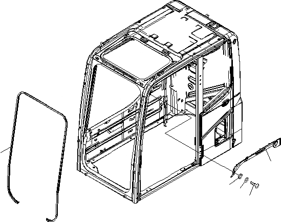 Схема запчастей Komatsu PC200-8 - КАБИНА (ПЕРЕДН. ОКНА) (ЛЕСОЗАГОТОВИТЕЛЬНАЯ ТЕХНИКА СПЕЦ-Я) КАБИНА ОПЕРАТОРА И СИСТЕМА УПРАВЛЕНИЯ