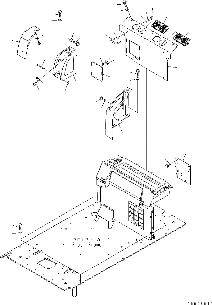 Схема запчастей Komatsu PC200-8 - КАБИНА (КАБИНА IN ЧАСТИ) (ЗАДН. КРЫШКА) (С KOMTRAX) (№B-B7) КАБИНА ОПЕРАТОРА И СИСТЕМА УПРАВЛЕНИЯ