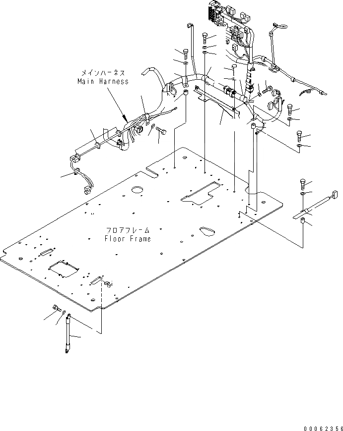 Схема запчастей Komatsu PC200-8 - КАБИНА (ПОЛ) (Э/ПРОВОДКА КРЕПЛЕНИЕ И EARTH) КАБИНА ОПЕРАТОРА И СИСТЕМА УПРАВЛЕНИЯ