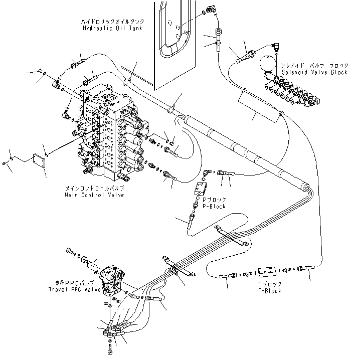 Схема запчастей Komatsu PC200-8 - КАБИНА (ПОЛ) (P.P.C.ТРУБЫ ДЛЯ ХОД КЛАПАН) КАБИНА ОПЕРАТОРА И СИСТЕМА УПРАВЛЕНИЯ