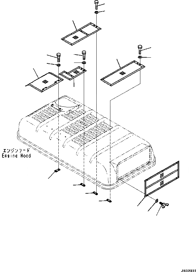 Схема запчастей Komatsu PC200-8 - КАПОТ (NET) (ЛЕСОЗАГОТОВИТЕЛЬНАЯ ТЕХНИКА СПЕЦ-Я) ЧАСТИ КОРПУСА