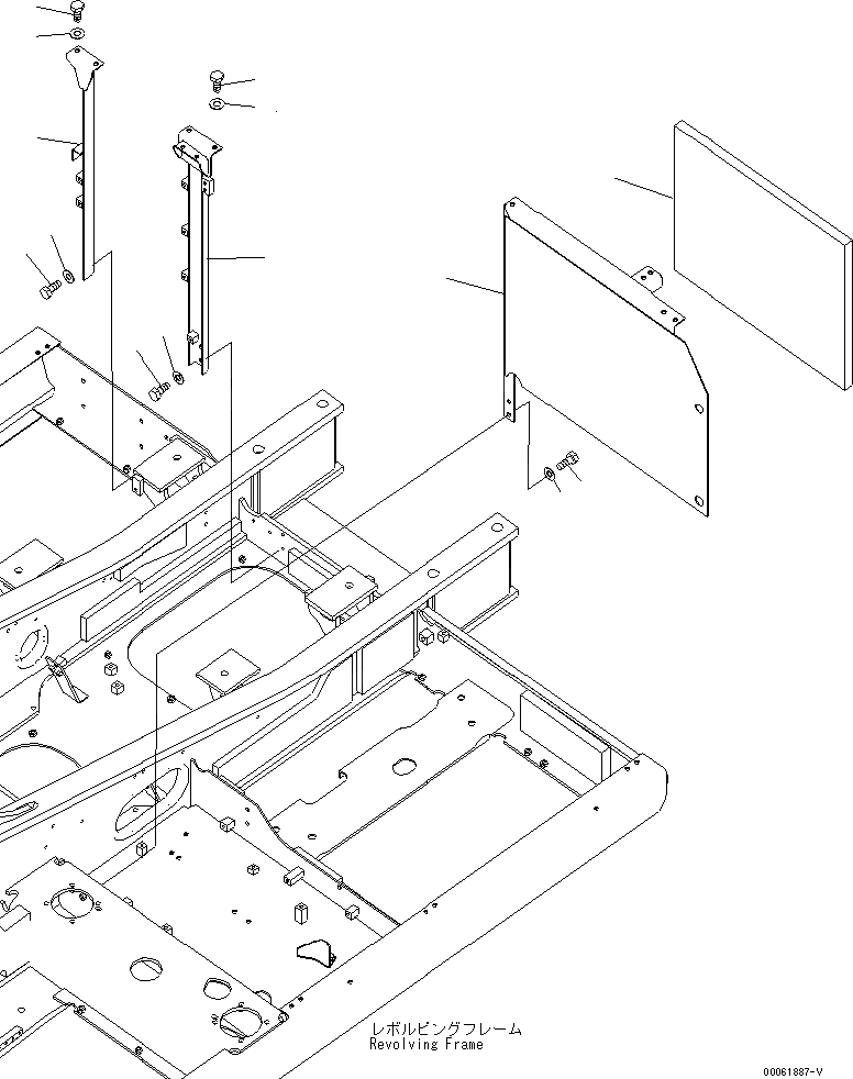 Схема запчастей Komatsu PC200-8 - КАБИНА РАМА ЧАСТИ КОРПУСА