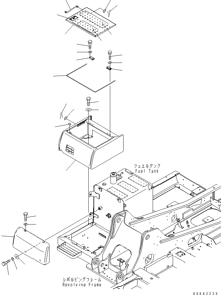 Схема запчастей Komatsu PC200-8 - АККУМУЛЯТОРН. ОТСЕК ЧАСТИ КОРПУСА