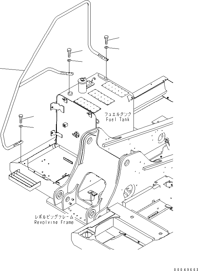 Схема запчастей Komatsu PC200-8 - HANDRAIL ЧАСТИ КОРПУСА