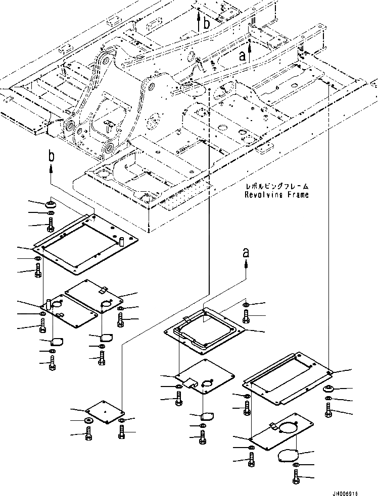 Схема запчастей Komatsu PC200-8 - НИЖН. КРЫШКА (COVER) (/) (ЛЕСОЗАГОТОВИТЕЛЬНАЯ ТЕХНИКА СПЕЦ-Я) ЧАСТИ КОРПУСА