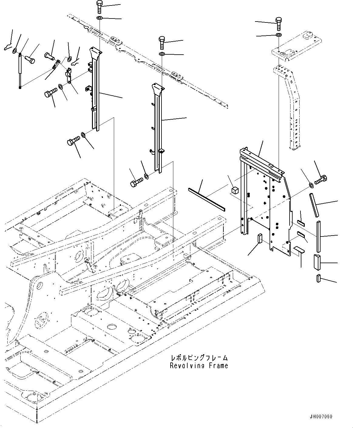 Схема запчастей Komatsu PC210-10 - РАМА РАМА