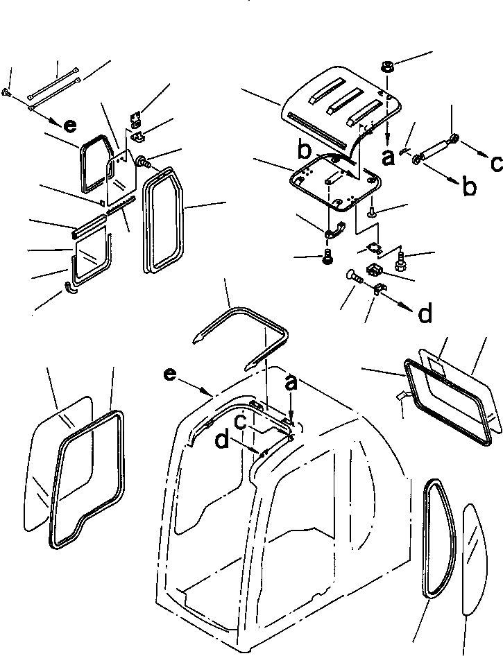 Схема запчастей Komatsu PC210LC-6LC - FIG NO. K-A КАБИНА ОКНАS И КРЫША ВЕНТИЛЯТОРILATION КАБИНА ОПЕРАТОРА И СИСТЕМА УПРАВЛЕНИЯ