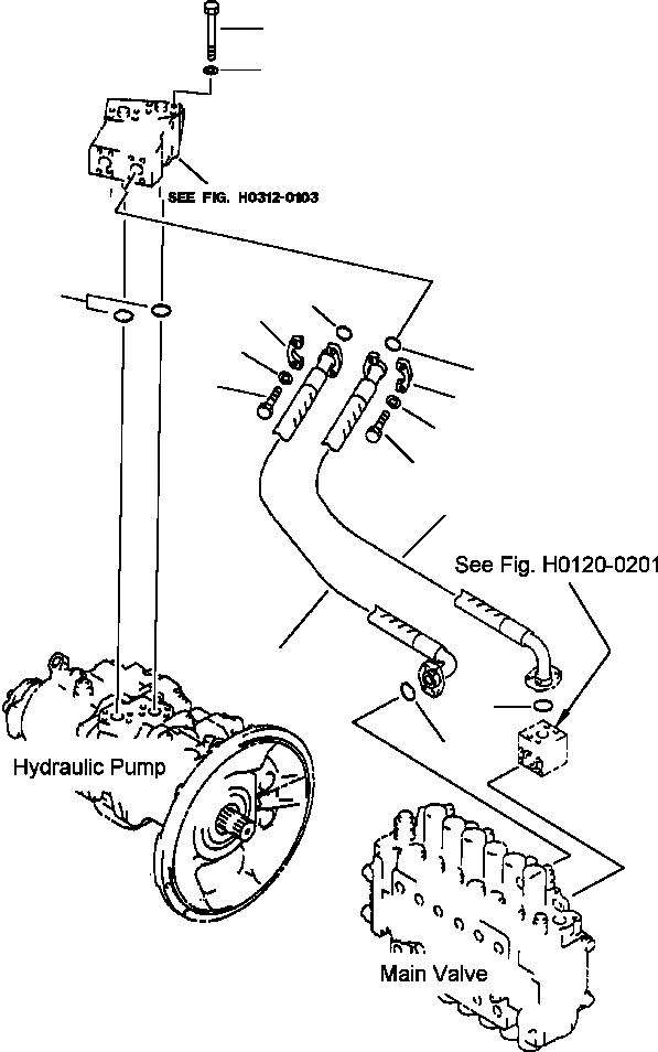 Схема запчастей Komatsu PC210LC-6LE - FIG NO. H- ГИДРОЛИНИЯ НАСОС - ОСНОВН. КЛАПАН ГИДРАВЛИКА