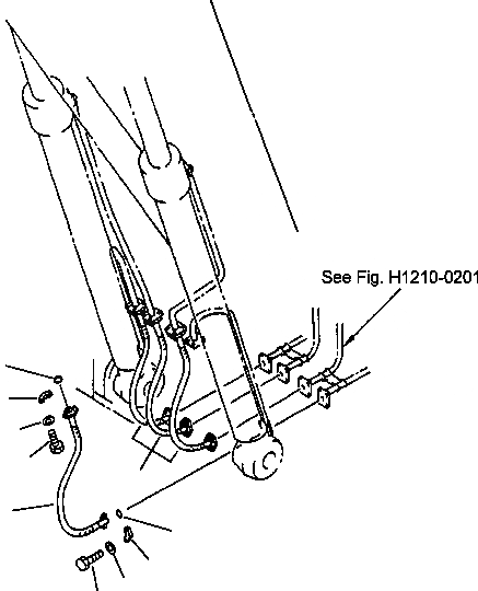 Схема запчастей Komatsu PC210LC-6L - FIG NO. H- ГИДРОЛИНИЯ ГИДРОЛИНИЯ СТРЕЛЫ (ШЛАНГИ СТРЕЛЫ - ЦИЛИНДР СТРЕЛЫ) ГИДРАВЛИКА