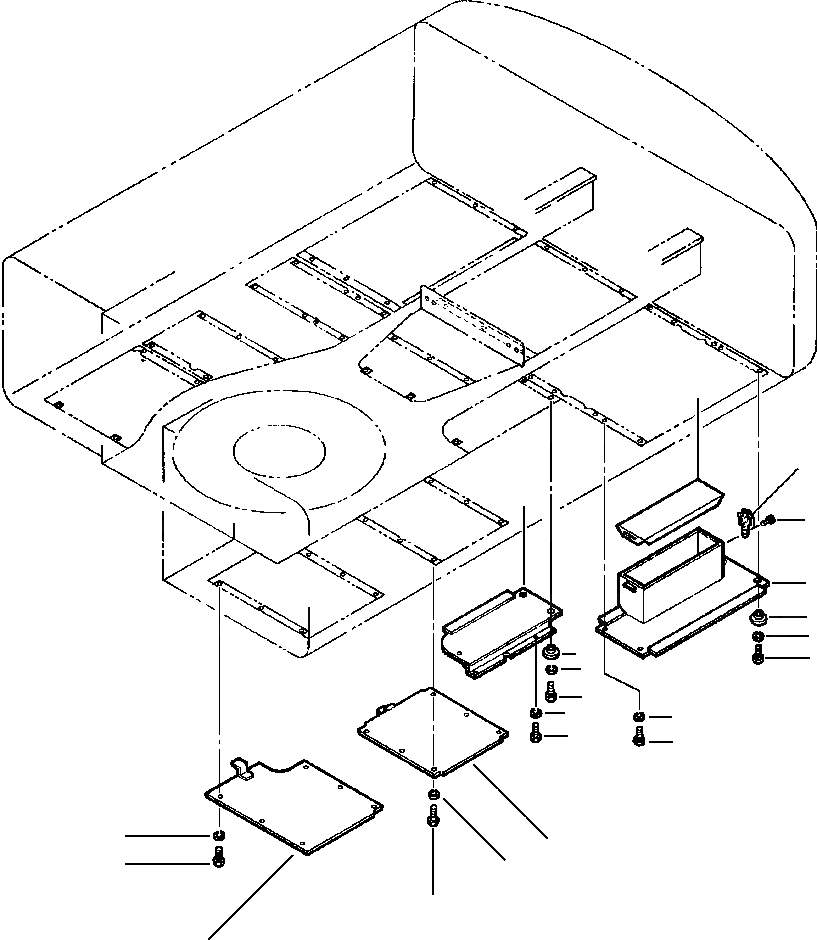 Схема запчастей Komatsu PC210LC-6L - FIG NO. M8- УСИЛ. НИЖН. КРЫШКА - ОСНОВНАЯ РАМА (ЛЕВ. КРЫШКАAND ЯЩИК Д/ИНСТРУМЕНТА) ЧАСТИ КОРПУСА