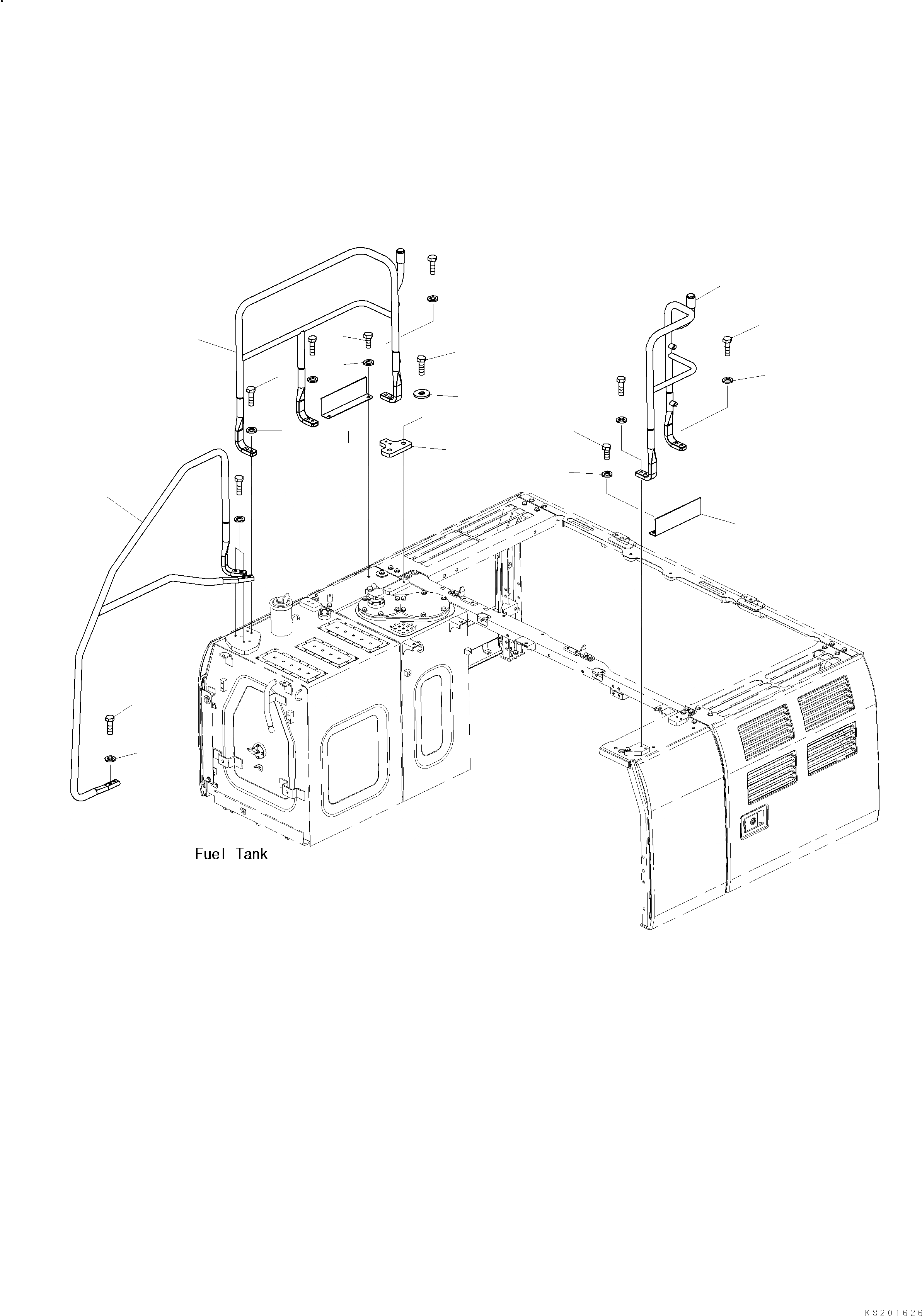 Схема запчастей Komatsu PC210LC-10 MG PREP - HANDRAIL HANDRAIL